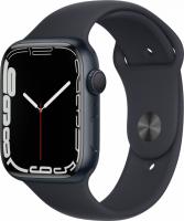 apple watch series 7, 45 мм, корпус из алюминия цвета «тёмная ночь», спортивный ремешок магазин Appleworld
