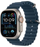 apple watch ultra 2, 49 мм, корпус из титана, ремешок ocean синего цвета магазин Appleworld