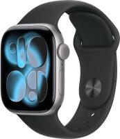 apple watch series 11, 42 мм, корпус из алюминия цвета space gray, спортивный ремешок магазин Appleworld