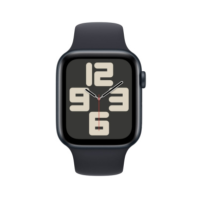 apple watch se 2022, 44 мм, корпус из алюминия цвета «темная ночь», спортивный ремешок магазин Appleworld