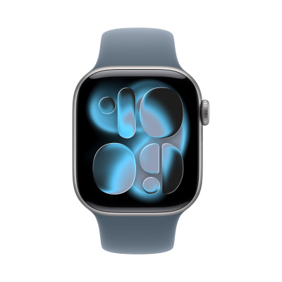 apple watch series 11, 42 мм, корпус из алюминия цвета space gray, спортивный ремешок магазин Appleworld