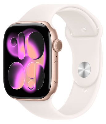 apple watch series 11, 46 мм, корпус из алюминия цвета rose gold, спортивный ремешок магазин Appleworld
