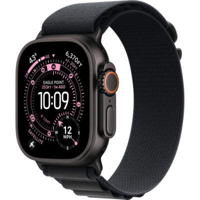 apple watch ultra 3, 2025 г., 49 мм, корпус из титана цвета black, ремешок alpine black магазин Appleworld