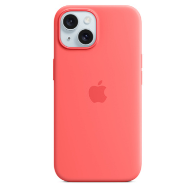 Силиконовый чехол для iPhone 15 с MagSafe (Guava)