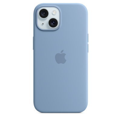 Силиконовый чехол для iPhone 15 с MagSafe (Light Blue)