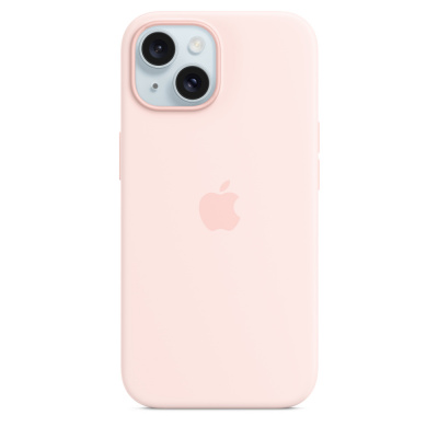 Силиконовый чехол для iPhone 15 с MagSafe (Pink)