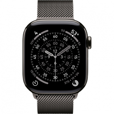 apple watch series 11, 42 мм, корпус из титана slate, миланский ремешок магазин Appleworld
