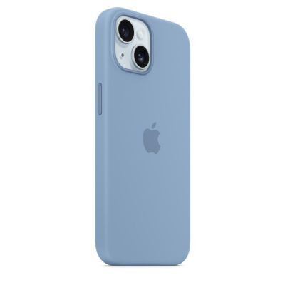Силиконовый чехол для iPhone 15 с MagSafe (Light Blue)