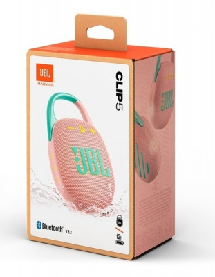 Портативная акустика JBL Clip 5 (Розовая)