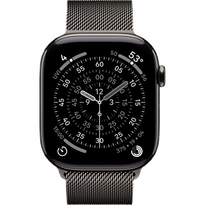 apple watch series 11, 46 мм, корпус из титана slate, миланский ремешок магазин Appleworld