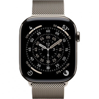 apple watch series 11, 46 мм, корпус из титана natural, миланский ремешок магазин Appleworld