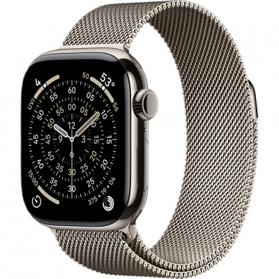 apple watch series 11, 42 мм, корпус из титана natural, миланский ремешок магазин Appleworld