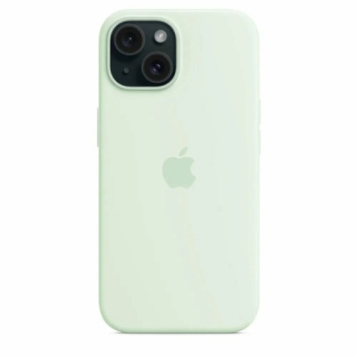 Силиконовый чехол для iPhone 15 с MagSafe (Soft Mint)