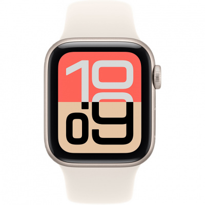 apple watch se 3, 40 мм, корпус из алюминия цвета starlight, спортивный ремешок магазин Appleworld