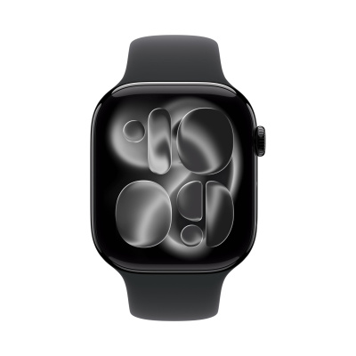 apple watch series 11, 46 мм, корпус из алюминия цвета jet black, спортивный ремешок магазин Appleworld
