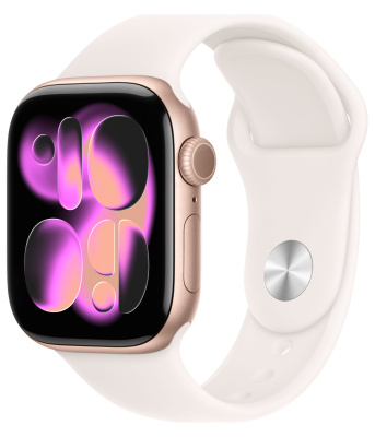 apple watch series 11, 42 мм, корпус из алюминия цвета rose gold, спортивный ремешок магазин Appleworld