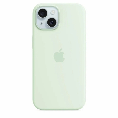 Силиконовый чехол для iPhone 15 с MagSafe (Soft Mint)